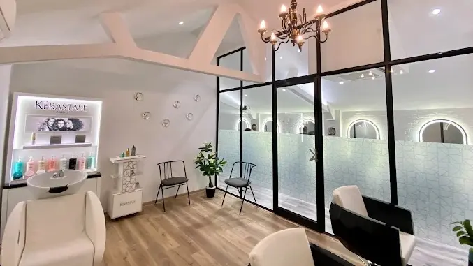 LYS Salon interior with chandelier